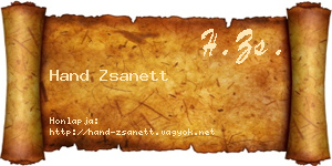 Hand Zsanett névjegykártya