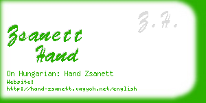 zsanett hand business card